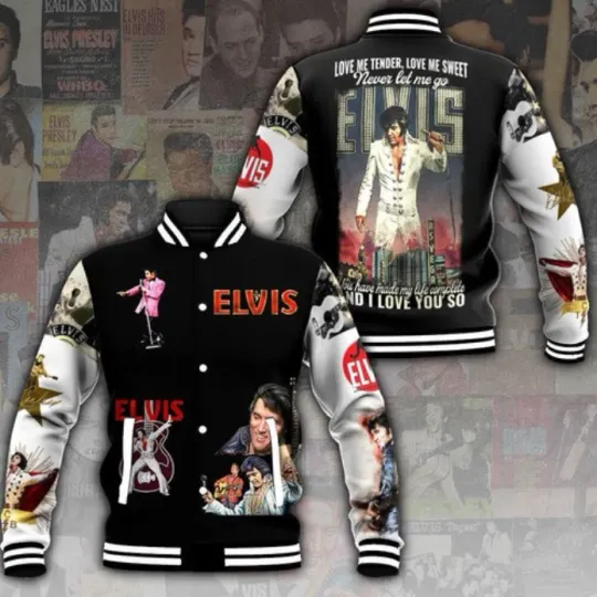 Discover Elvis Presley Music Baseball Jacket For Fan