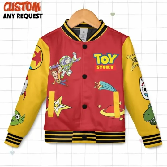 Custom Name Toy Story Woody & Buzz Lightyear Reach For The Sky Baseball Jacket
