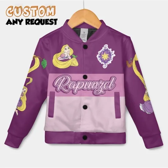 Custom Name Tangled Rapunzel Princess Go Live Your Dream Baseball Jacket