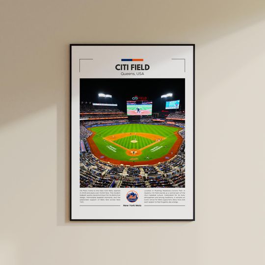 Discover Citi Field Poster | New York Mets | Baseball Print | Printable Wall Art | Travel Print