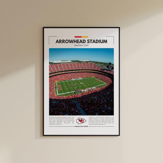 Discover Arrowhead Stadium Poster | Kansas City Chiefs | Vintage football Print | Collage Football | Christmas Gift