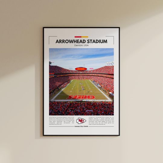 Arrowhead Stadium Poster | Kansas City Chiefs | Vintage football Print | Collage Football | Christmas Gift