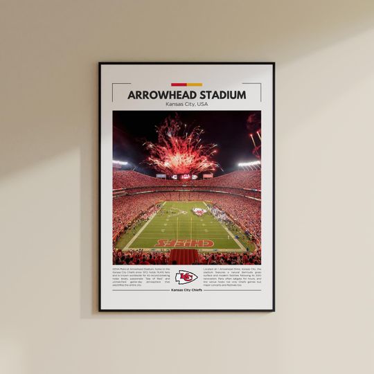 Discover Arrowhead Stadium Poster | Kansas City Chiefs | Vintage football Print | Collage Football | Christmas Gift