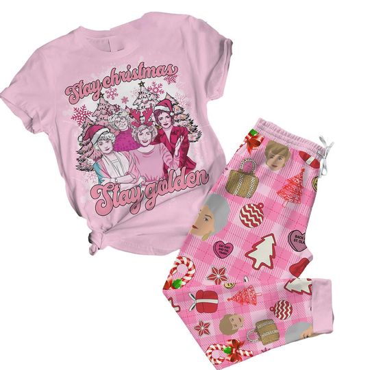 Discover Stay Golden Christmas Pajamas Set, Stay Golden T-Shirt And Pants, Stay Golden Pajamas, Stay Golden Tv Series Tee, Christmas Party Gift