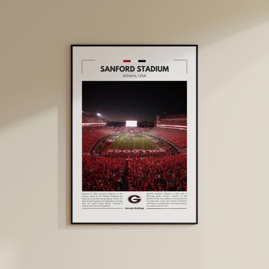 Discover Sanford Stadium Print | GA bulldogs Poster | Vintage football Print | Collage Football | Printable Wall Art | Travel Print