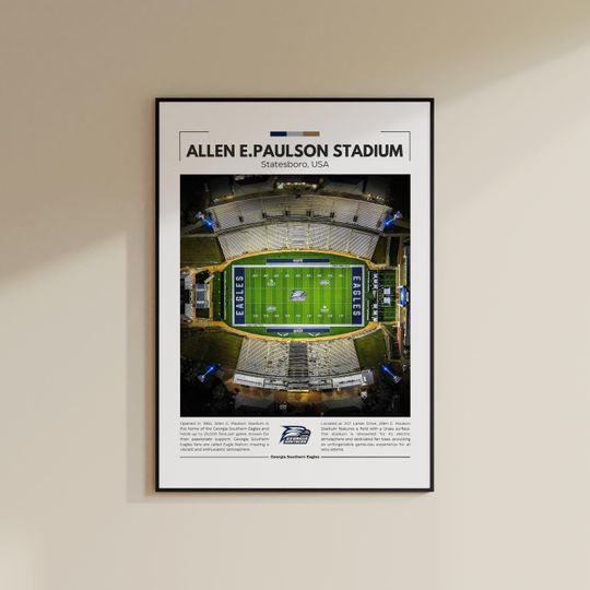 Discover Allen E.Paulson Stadium Print | Georgia Southern Eagles Poster | Vintage football Print | Collage Football | Printable Wall Art | Travel Print