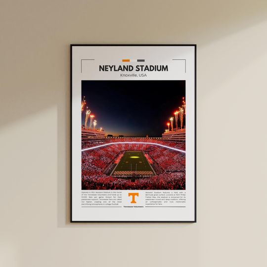 Discover Neyland Stadium Print | Tennessee Volunteers Poster | Vintage football Print | Collage Football | Printable Wall Art | Travel Print