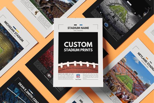 Discover Request Your Own Stadium & Team Print | Vintage football Print | Collage Football | Printable Wall Art | Travel Poster