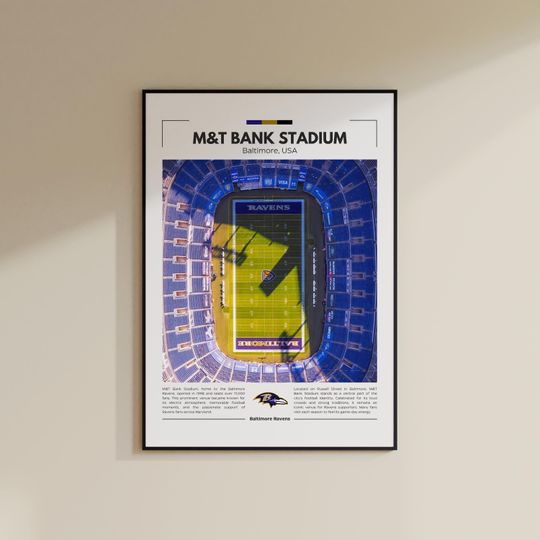 M&T Bank Stadium Poster | Baltimore Ravens | Vintage football Print | Collage Football | Christmas Gift