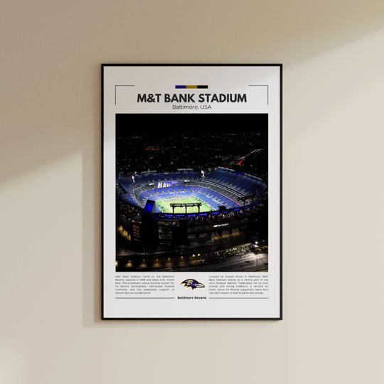 M&T Bank Stadium Poster | Baltimore Ravens | Vintage football Print | Collage Football | Christmas Gift
