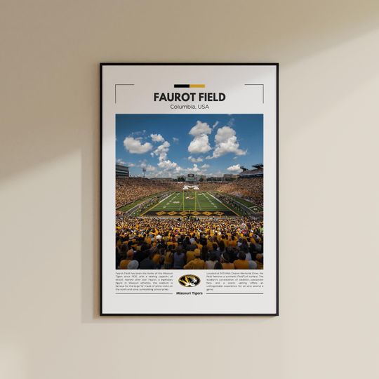 Discover Faurot Field Print | Missouri Tigers Poster | Vintage football Print | Collage Football | Printable Wall Art | Travel Print