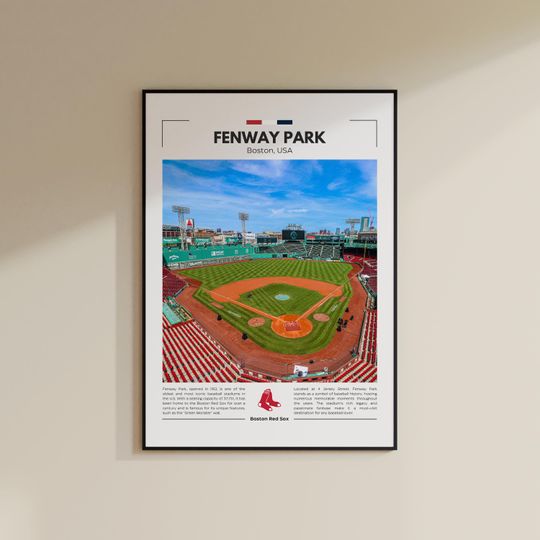 Fenway Park Poster | Boston Red Sox | Baseball Print | Printable Wall Art | Travel Print