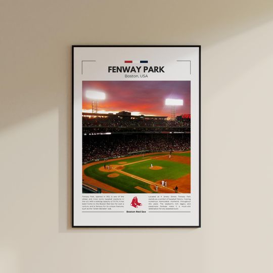 Fenway Park Poster | Boston Red Sox | Baseball Print | Printable Wall Art | Travel Print