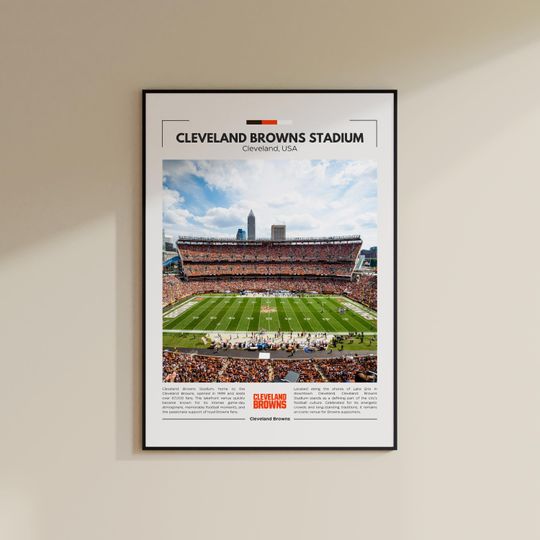 Cleveland Browns Stadium Poster | Vintage football Print | Collage Football | Christmas Gift