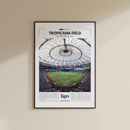 Discover Tropicana Field | Tampa Bay Rays Poster | Vintage football Print | Printable Wall Art | Travel Print