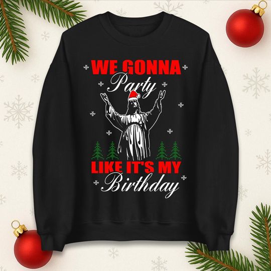 Discover Jesus Birthday Christmas Sweatshirt, Xmas Festive Jumper, Holiday Party Top