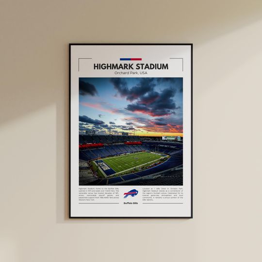Highmark Stadium Poster | Buffalo Bills | Vintage football Print | Collage Football | Christmas Gift