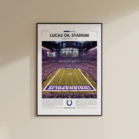Discover Lucas Oil Stadium Poster | Indianapolis Colts | Vintage football Print | Collage Football | Christmas Gift