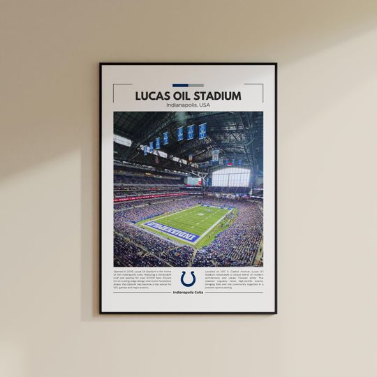 Discover Lucas Oil Stadium Poster | Indianapolis Colts | Vintage football Print | Collage Football | Christmas Gift