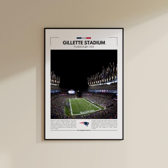 Discover Gilette Stadium | New England Patriots Poster | Vintage football Print | Collage Football | Travel Print