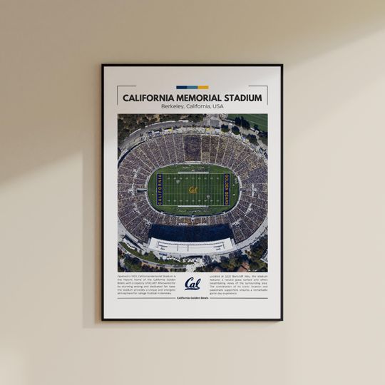 Discover California Memorial Stadium Print | California Golden Bears Poster | Vintage football Print | Collage Football | Printable Wall Art| Travel Print