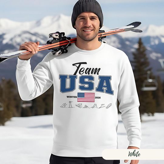 Team USA Winter Games 2026 Sweatshirt, Cozy Athletic Wear, Sports Fan Apparel, Winter Olympics Gift