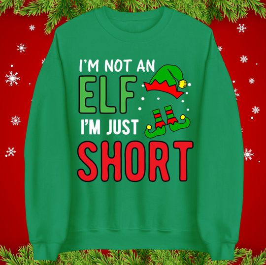 I am not an Elf Christmas Jumper Unisex Hoodie for Adults and Kids