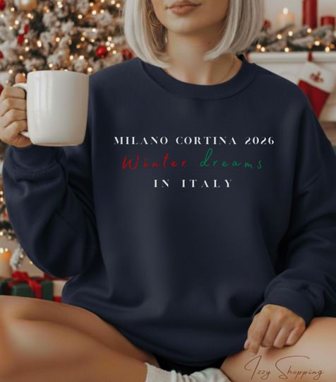 Milano Cortina Winter Olympics 2026 Sweatshirt Unisex Blue Ski Resort Crewneck
