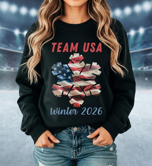 2026 Winter Games Sweatshirt, Team USA Pride, Cortina Milan Italy, Snow Ski, Figure Skating, Ice Hockey