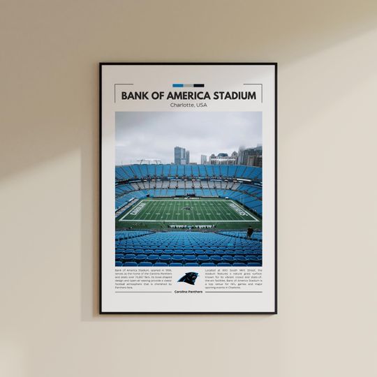 Bank Of America Stadium Print | Carolina Panthers Poster | Vintage football Print | Collage Football | Printable Wall Art | Travel Print