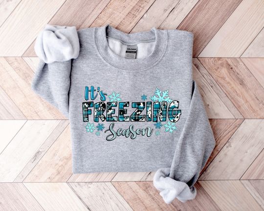 Discover It's Freezing Season Sweatshirt, Winter Holiday Shirt, Cute Christmas Sweatshirt, Winter Gift, Holiday Lover Gift