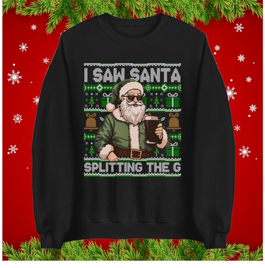 Discover Funny Santa Drinking Beer Christmas Jumper for Adults