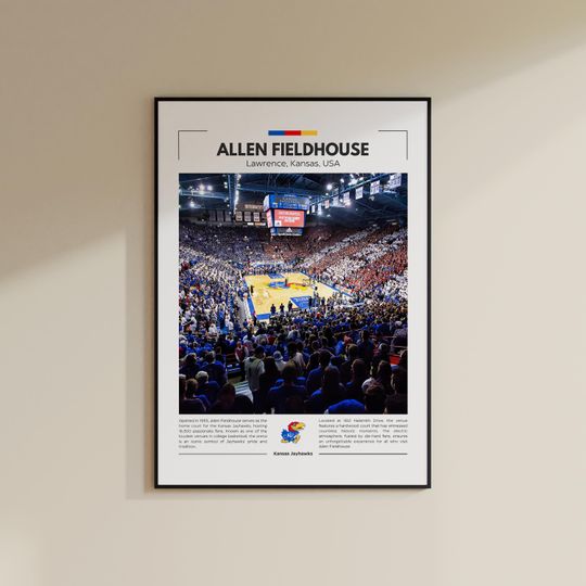 Allen Fieldhouse Print | Kansas Jayhawks Poster | Vintage College Basketball Print | Collage Sports Art | Printable Wall Art | Travel Print