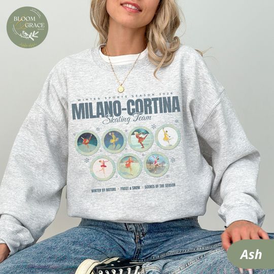 Discover Vintage Milano Cortina Skating Team Sweatshirt for Winter Sports and Figure Skating