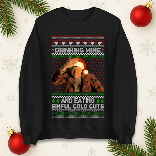 Discover Ed Gein Drinking Wine Christmas Sweater, Festive Xmas Hoodie, Holiday Gift Top