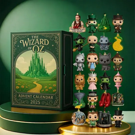 Wizard of Oz Advent Calendar 2025, 24-Day Countdown with Character Ornaments