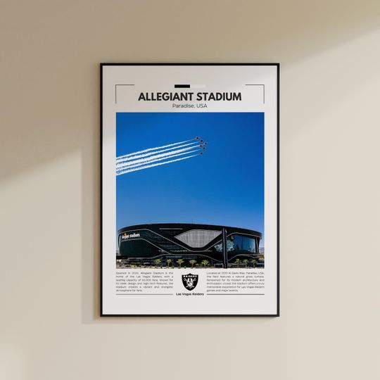 Allegiant Stadium Print | Las Vegas Raiders Poster | Vintage football Print | Collage Football | Printable Wall Art | Travel Print
