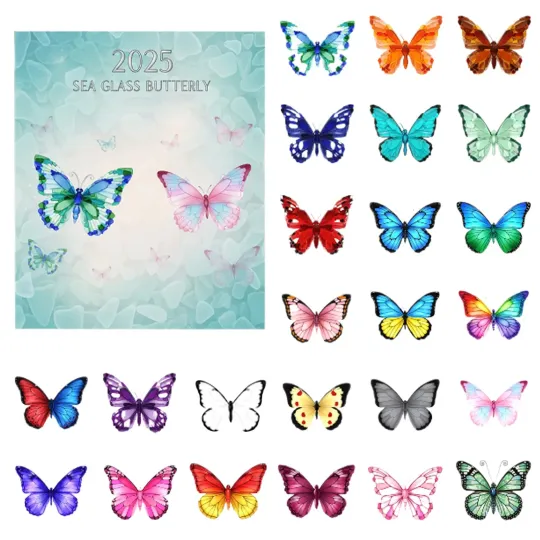 Discover Christmas Advent 2D Acrylic Collectibles 24-Day Butterfly Advent 2025 Greater