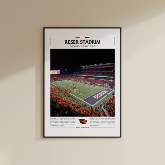 Discover Reser Stadium Print | Oregon State Beavers Poster | Vintage football Print | Collage Football |  Travel Print | Printable Wall Art