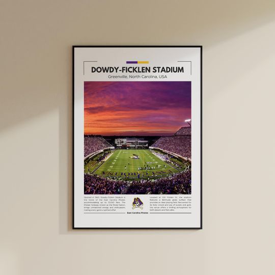 Discover Dowdy-Ficklen Stadium Print | East Carolina Pirates Poster | Vintage football Print | Collage Football | Printable Wall Art | Travel Print