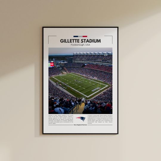 Discover Gilette Stadium | New England Patriots Poster | Vintage football Print | Collage Football | Travel Print