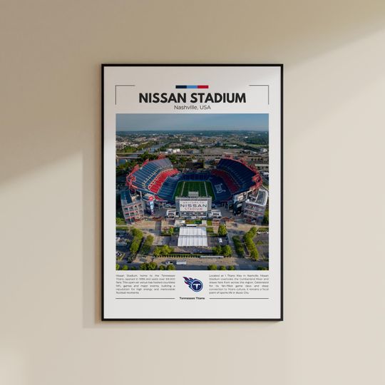 Discover Nissan Stadium | Tennessee Titans Poster | Vintage football Print | Collage Football | Travel Print