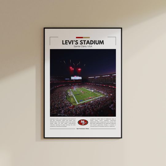 Discover Levi's Stadium | San Francisco 49ers Poster | Vintage football Print | Collage Football | Travel Print