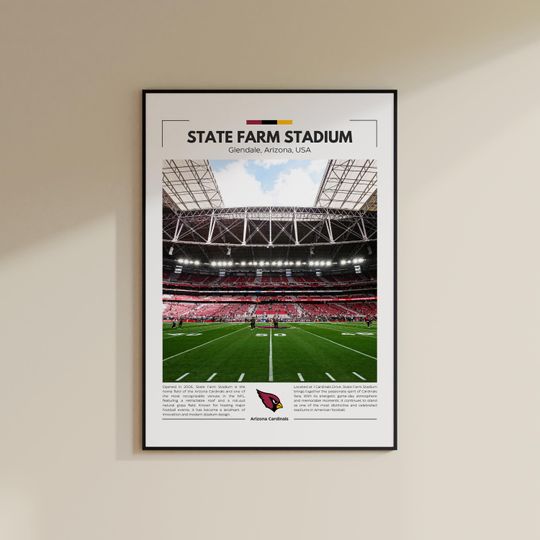 Discover State Farm Stadium | Arizonna Cardinals Poster | Vintage football Print | Collage Football | Travel Print
