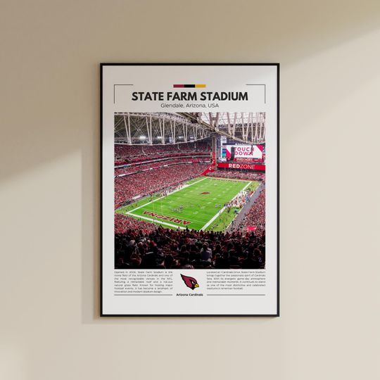 Discover State Farm Stadium | Arizonna Cardinals Poster | Vintage football Print | Collage Football | Travel Print
