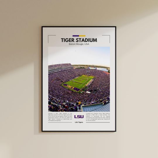 Discover Tiger Stadium Print | LSU Tigers Poster | Vintage football Print | Collage Football | Printable Wall Art | Travel Print