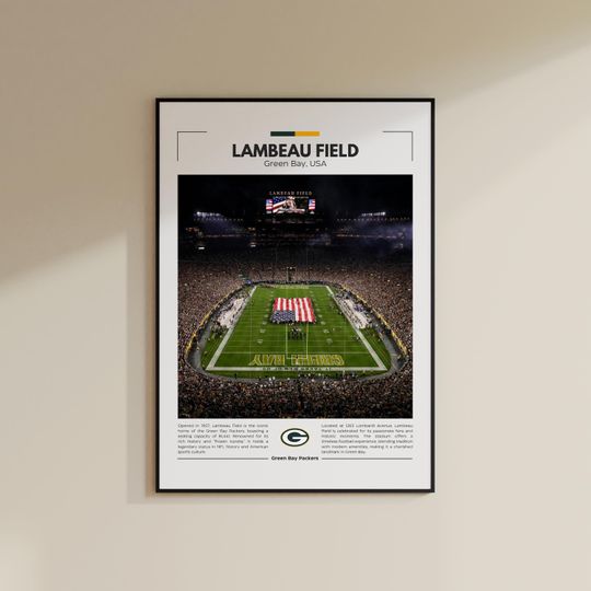 Lambeau Field Print | Vintage Green Bay Packers Poster