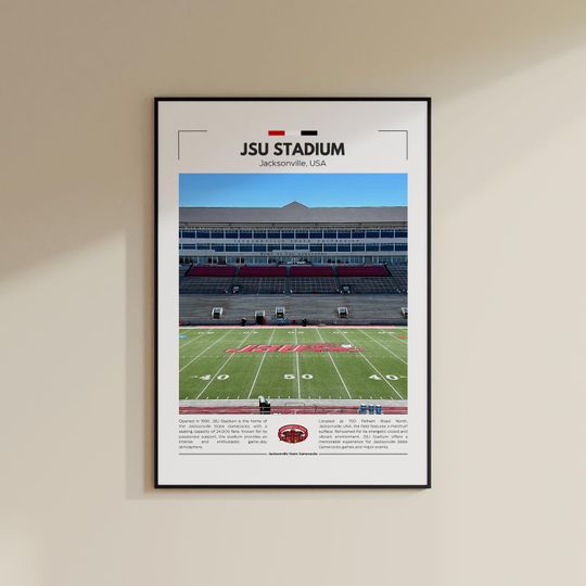 Discover JSU Stadium Print | Jacksonville State Gamecocks Poster | Vintage football Print | Collage Football | Printable Wall Art | Travel Print
