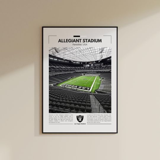 Allegiant Stadium Print | Las Vegas Raiders Poster | Vintage football Print | Collage Football | Printable Wall Art | Travel Print