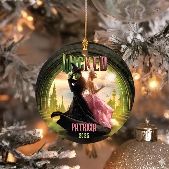 Wicked Glass Ornament, Broadway Musicals Gift, Christmas Ornament, Best Friends Merch